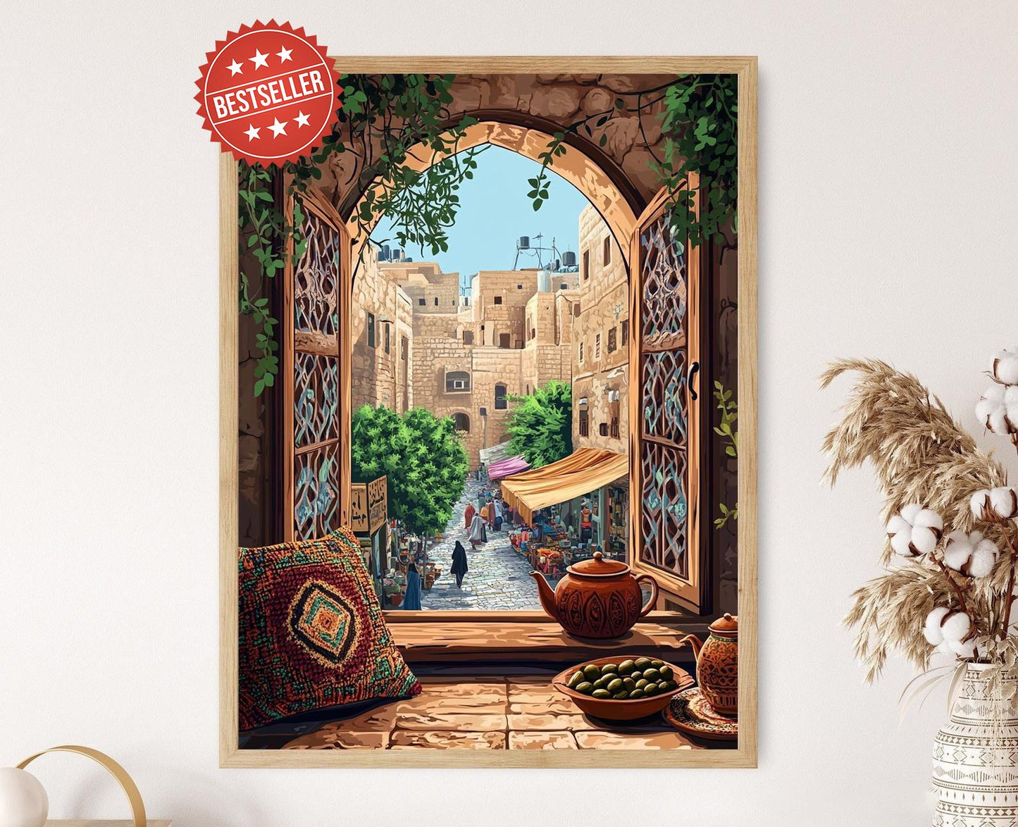 Affiche Art en Bois Hebron – Vue de la Vieille Ville Palestinienne