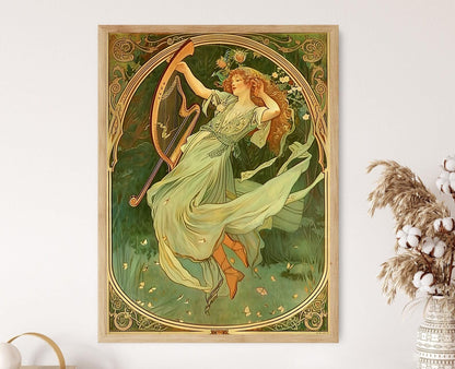 Affiche Art Nouveau Élégante – Illustration Vintage Sophistiquée pour Bureau