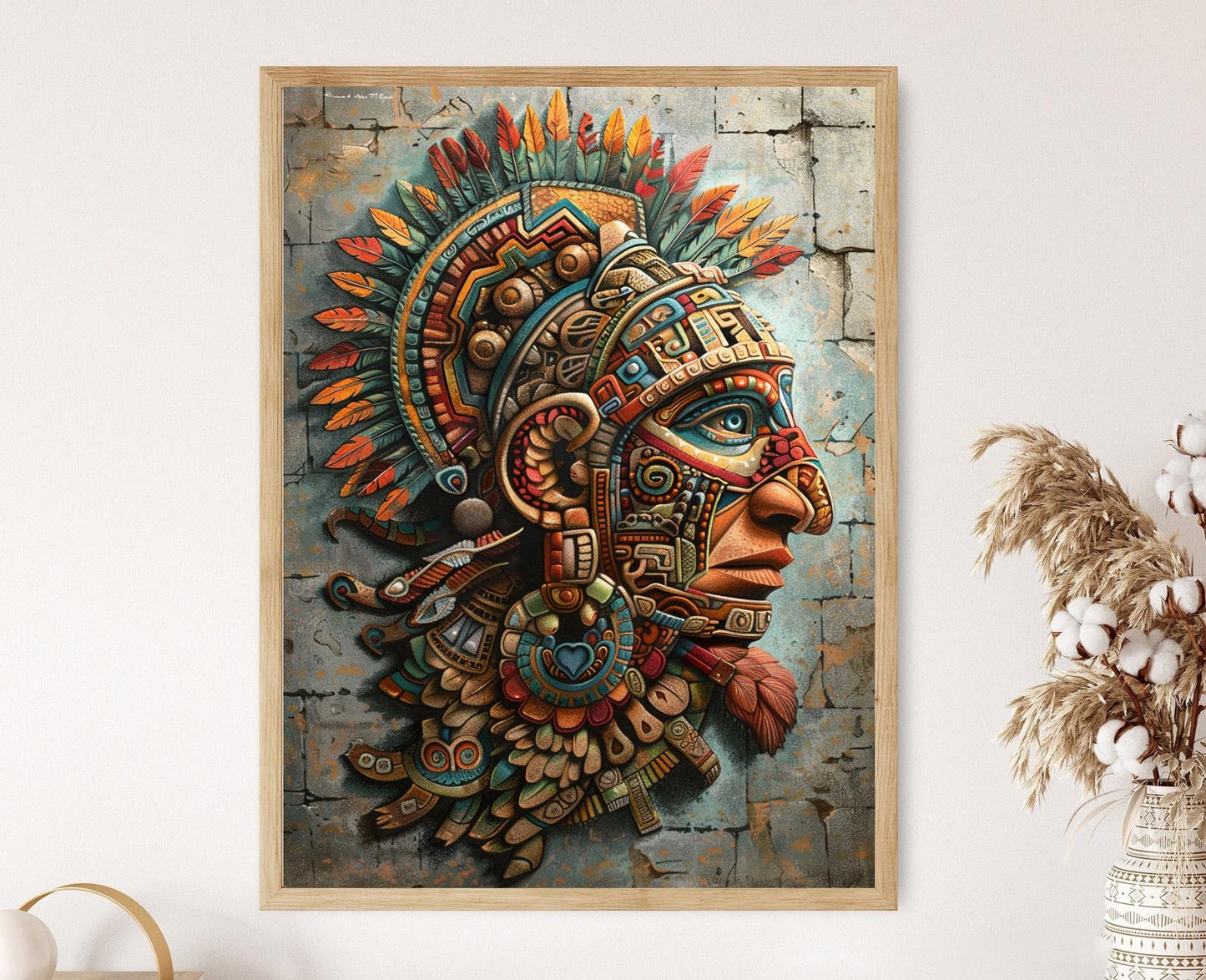 Affiche Soldado Aztèque – Impression Artistique Culturelle Intricate