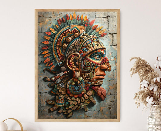Affiche Soldado Aztèque – Impression Artistique Culturelle Intricate
