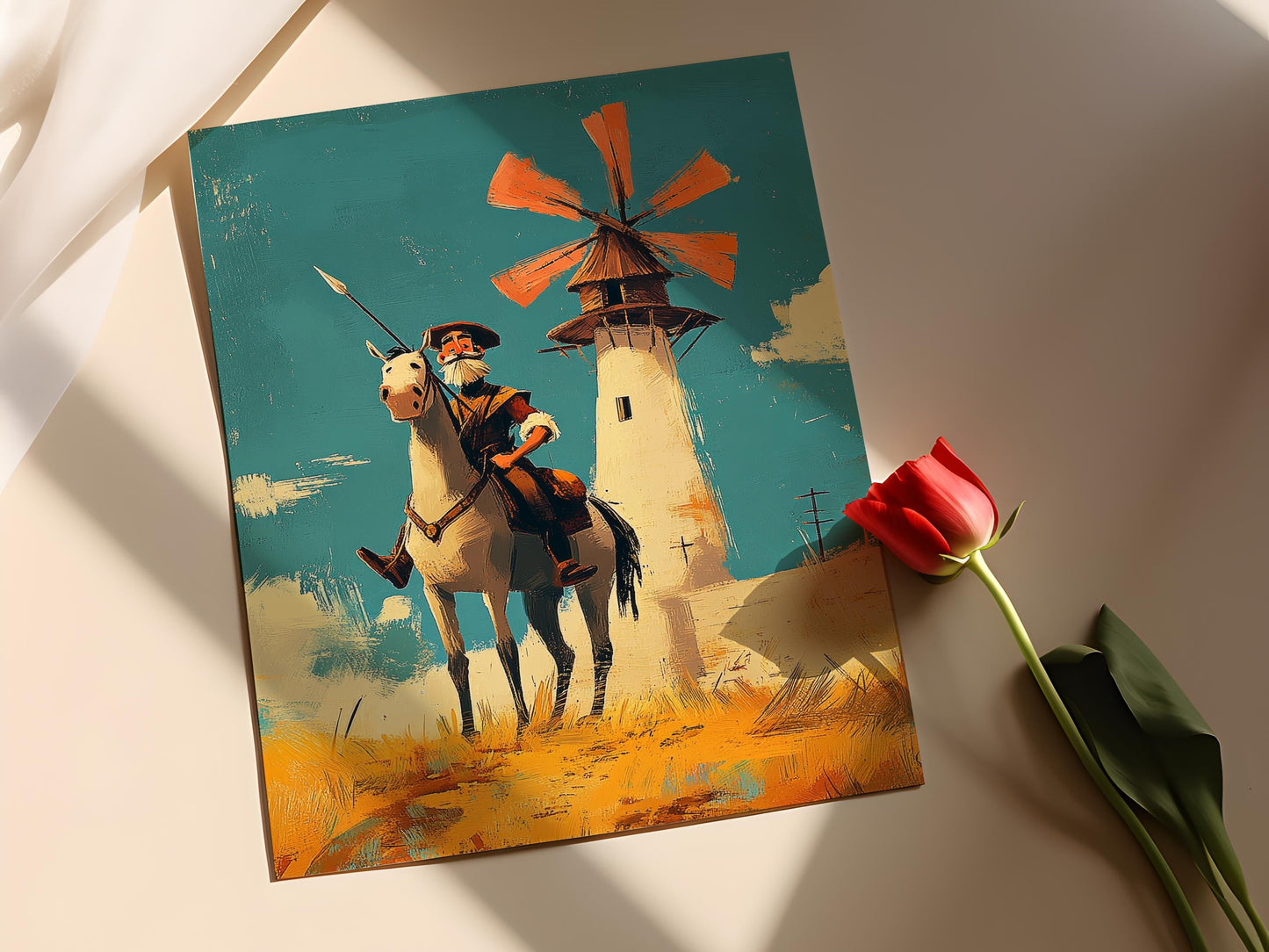 Affiche Don Quichotte – Poster Illustration littéraire classique