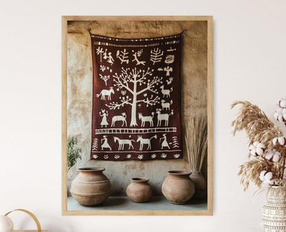 Affiche Warli – Poster Art Tribal, Héritage du Maharashtra