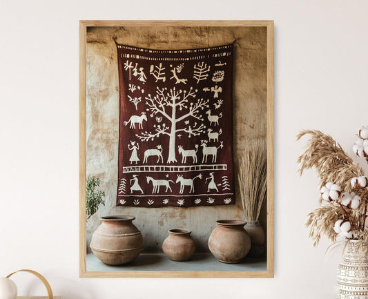 Affiche Warli – Poster Art Tribal, Héritage du Maharashtra