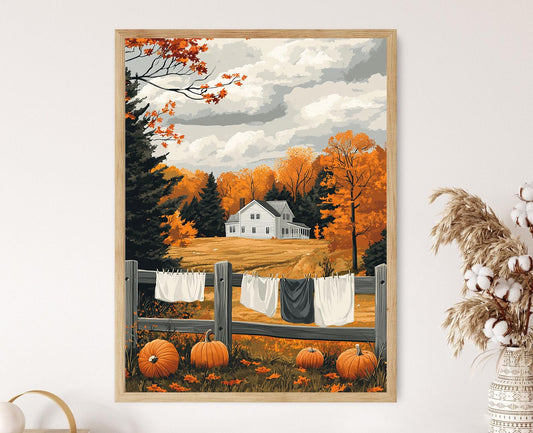 Affiche Automne au Vermont – Poster Flanelle & Laine en Peinture