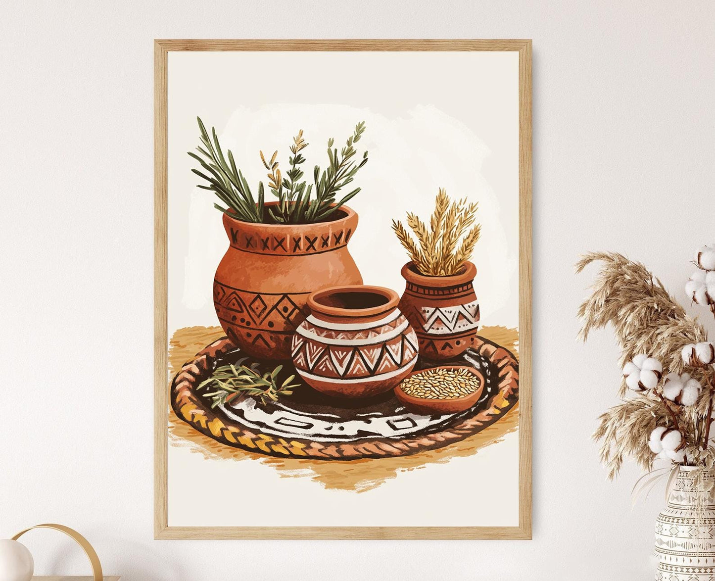 Affiche Poterie Camerounaise – Illustration Art Clay Traditionnelle