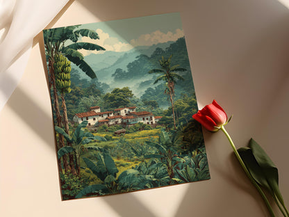 Affiche Bananiers de Tegucigalpa – Art de Ferme Fruitée Tropicale