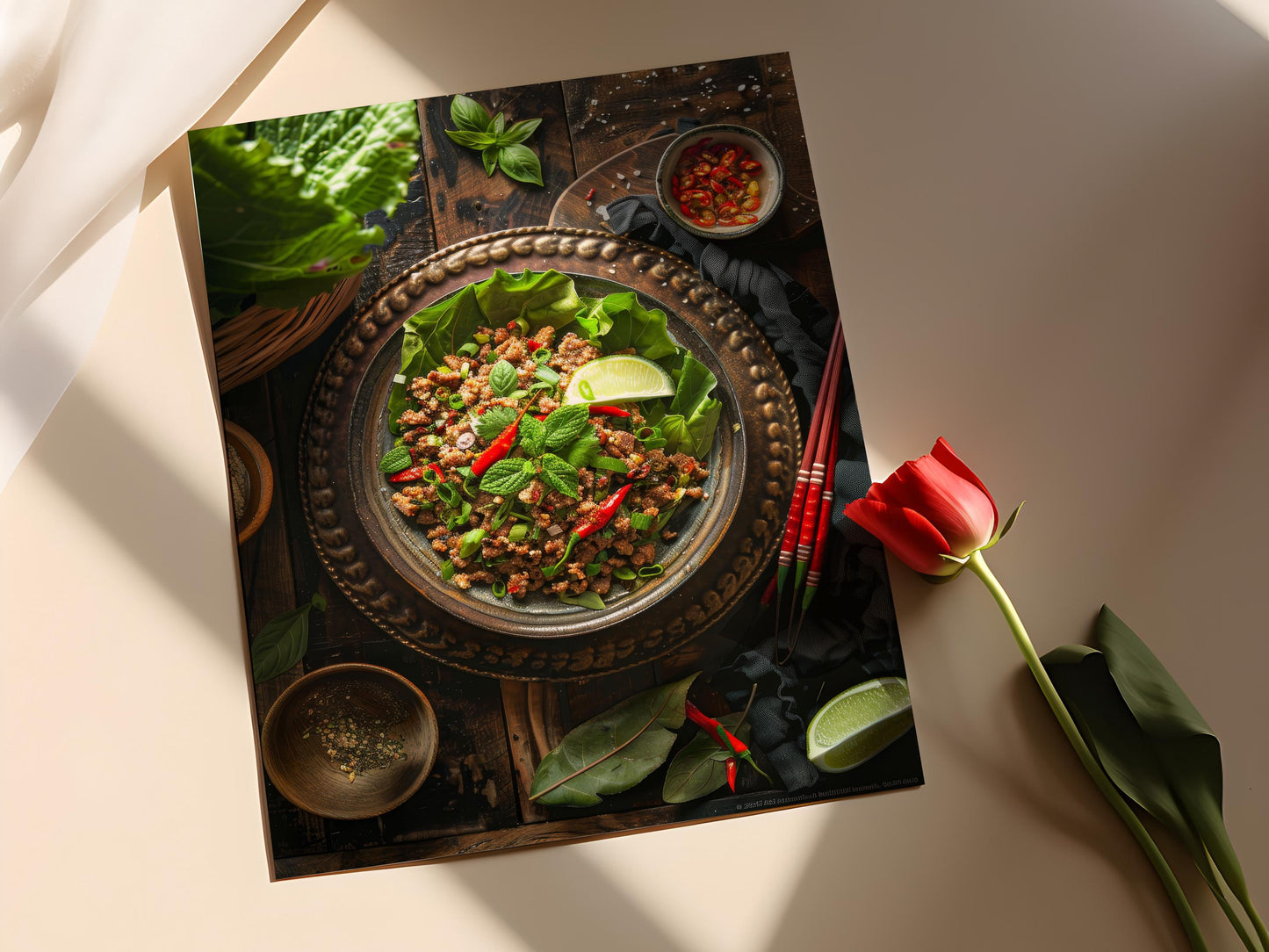 Affiche de Riz Frit Thaï – Impression artistique de cuisine traditionnelle