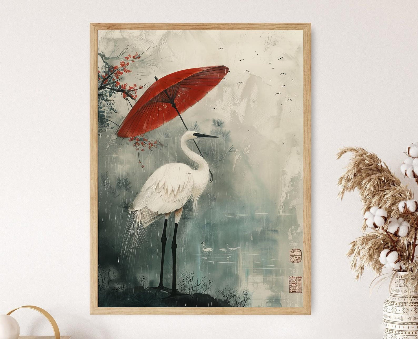 Affiche Grue Koson Ohara – Illustration Japonaise de la Faune