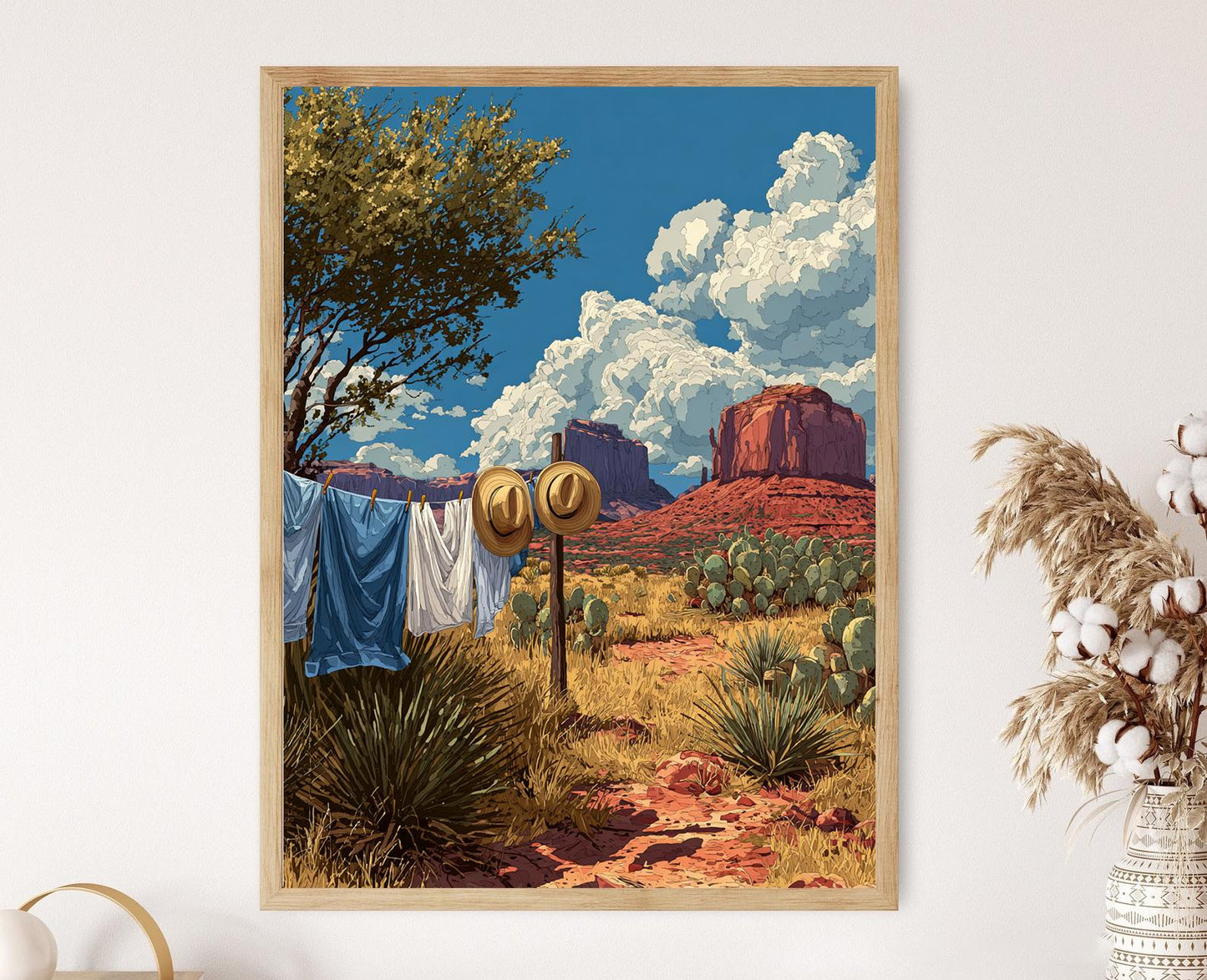 Affiche Arizona – Tableau de Linge à Laver avec Chapeau de Cowboy
