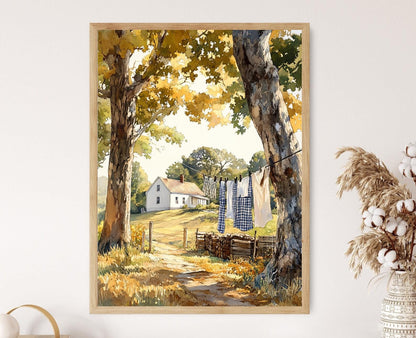 Affiche de Lavage Tennessee – Poster Art de Linge de Campagne