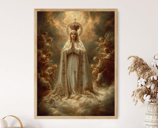 Affiche Notre-Dame de Fatima – Impression artistique religieuse catholique