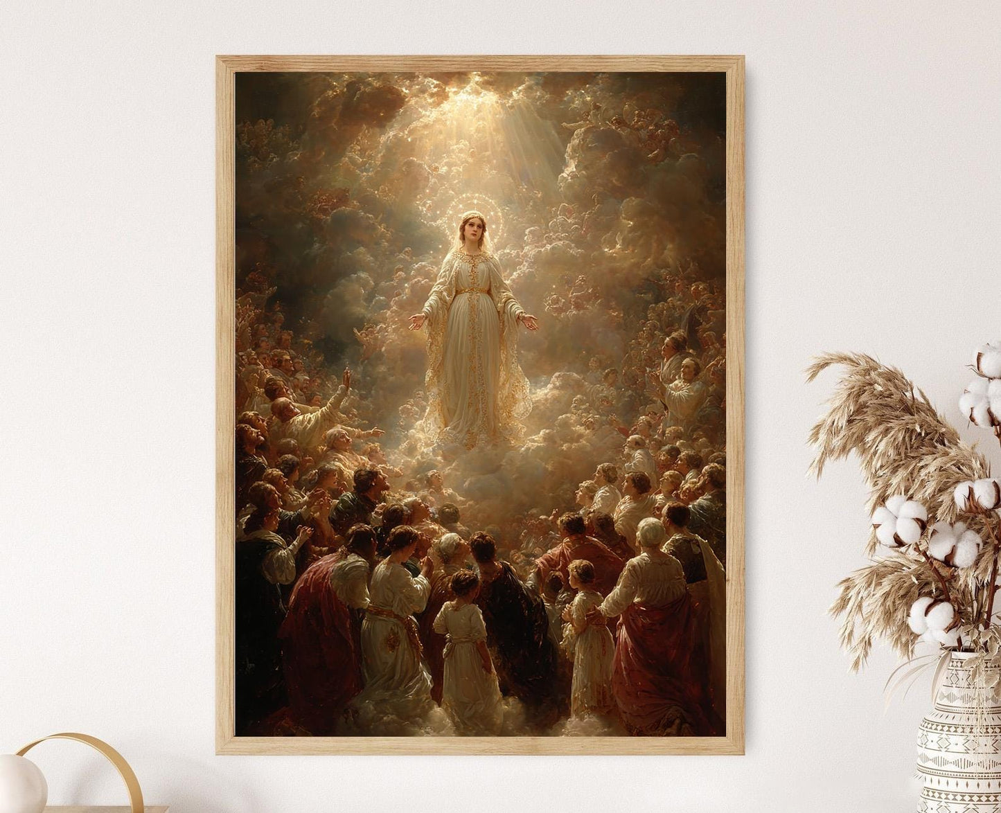 Affiche Notre-Dame Reine du Rosaire – Poster Dévotion Catholique