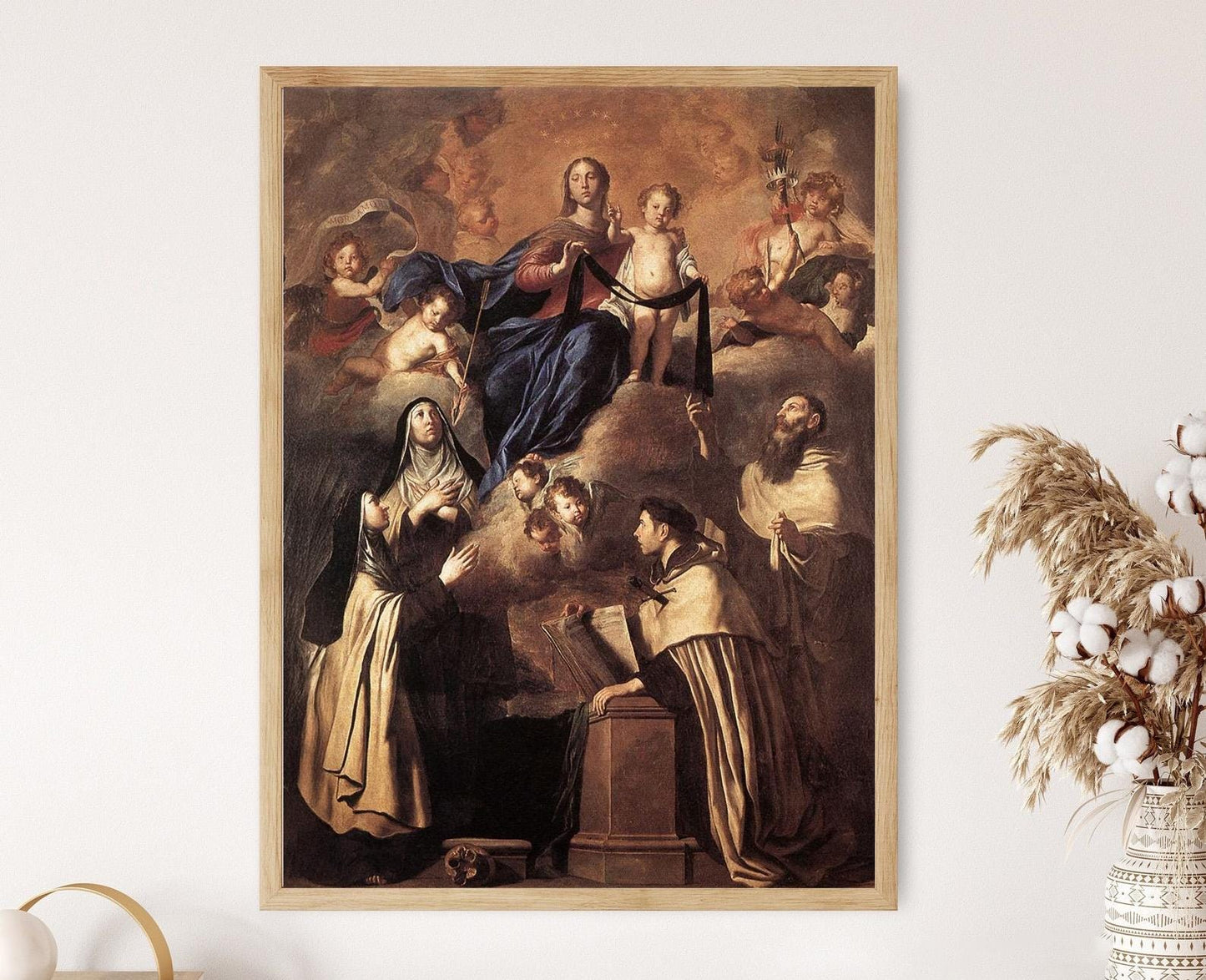 Affiche Notre-Dame du Mont-Carmel – Art de la Vierge Marie et l'Enfant Jésus