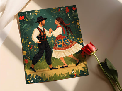 Affiche Danse Folklorique Serbe – Impression des Costumes de Šumadija