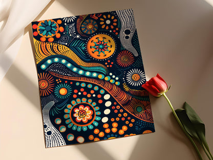 Affiche Art Aborigène Australien – Impression de Dot Painting, Motifs Intriqués
