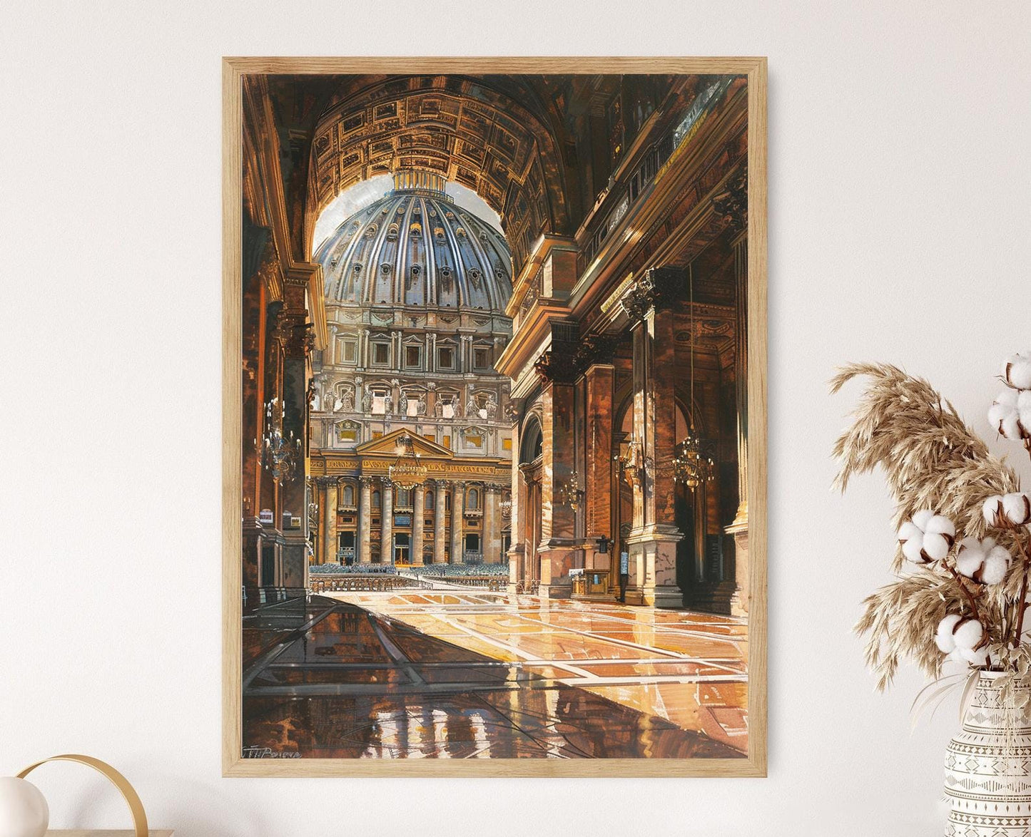 Affiche Intérieur de la Basilique Saint-Pierre – Poster Splendeur Architecturale Vaticane