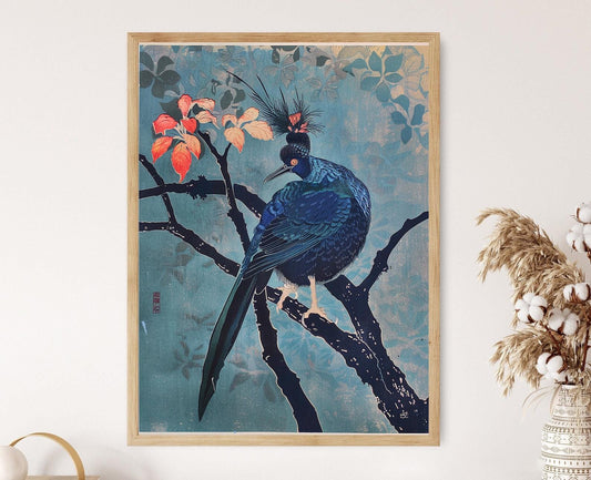 Affiche Oiseau en Estampe Japonaise – Décoration Vintage pour Maison
