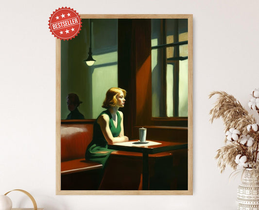 Affiche inspirée d'Edward Hopper – Poster décor mural vintage