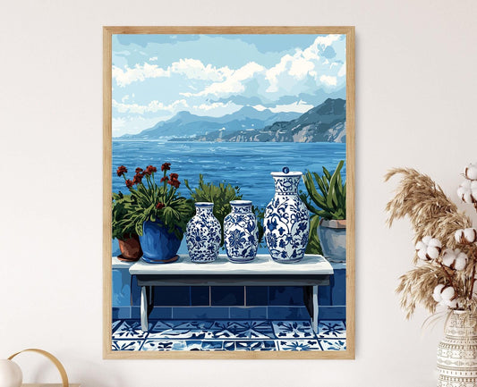 Affiche Azulejos Bleus – Poster Art de Carreaux de Céramique Portugaise