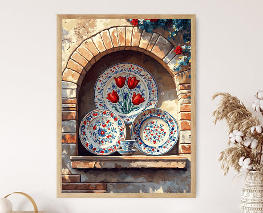 Affiche Art Ottoman – Poster en céramique de Tulipe Turque Iznik