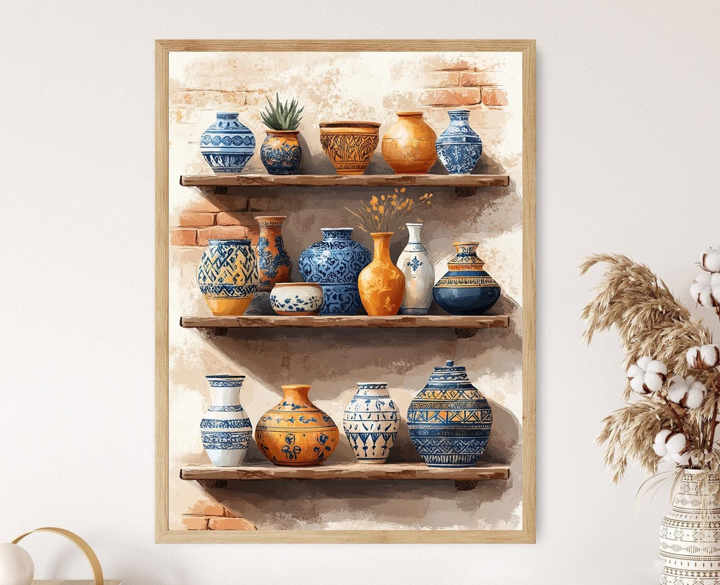 Affiche d'Art Céramique Marocaine – Poster Poterie et Zellige