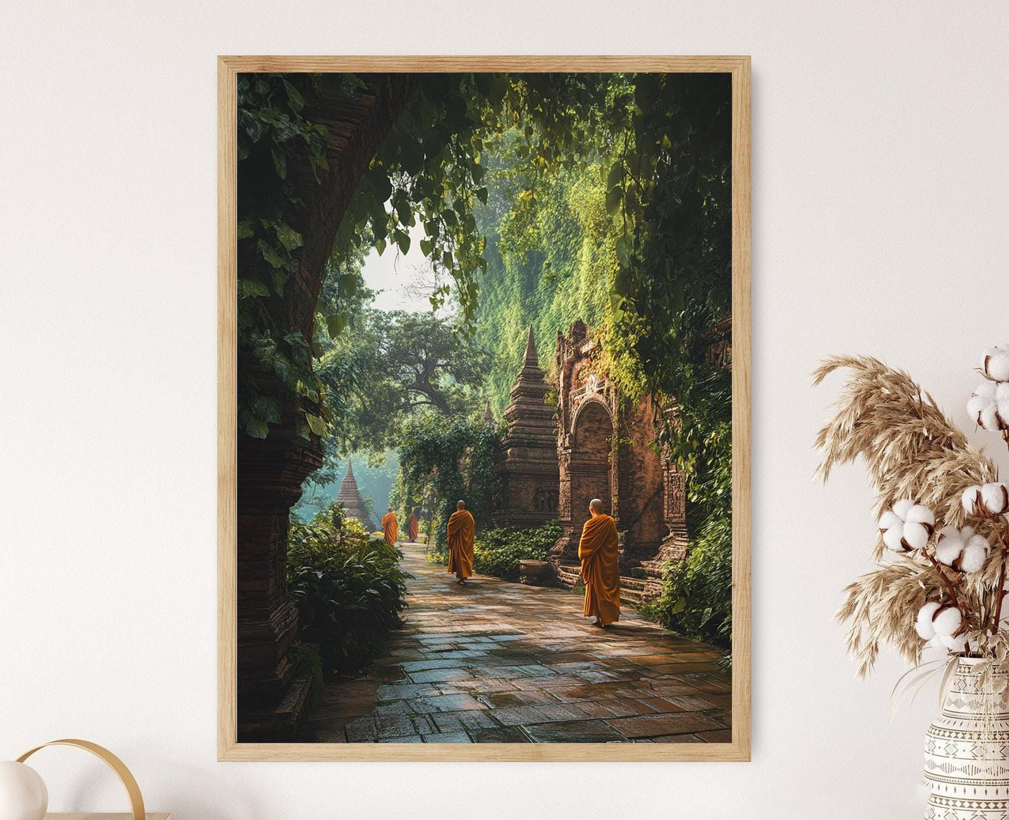 Affiche Temples de Chiang Mai – Poster Scène Sereine et Verdoyante