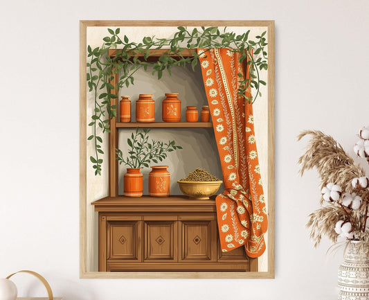 Affiche Remède Gujarât – Impression d'art : Jaggery, Tulsi et Fennel