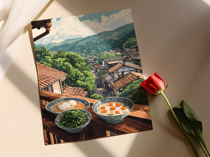 Affiche Fukuoka – Poster Art de la nourriture de rue japonaise