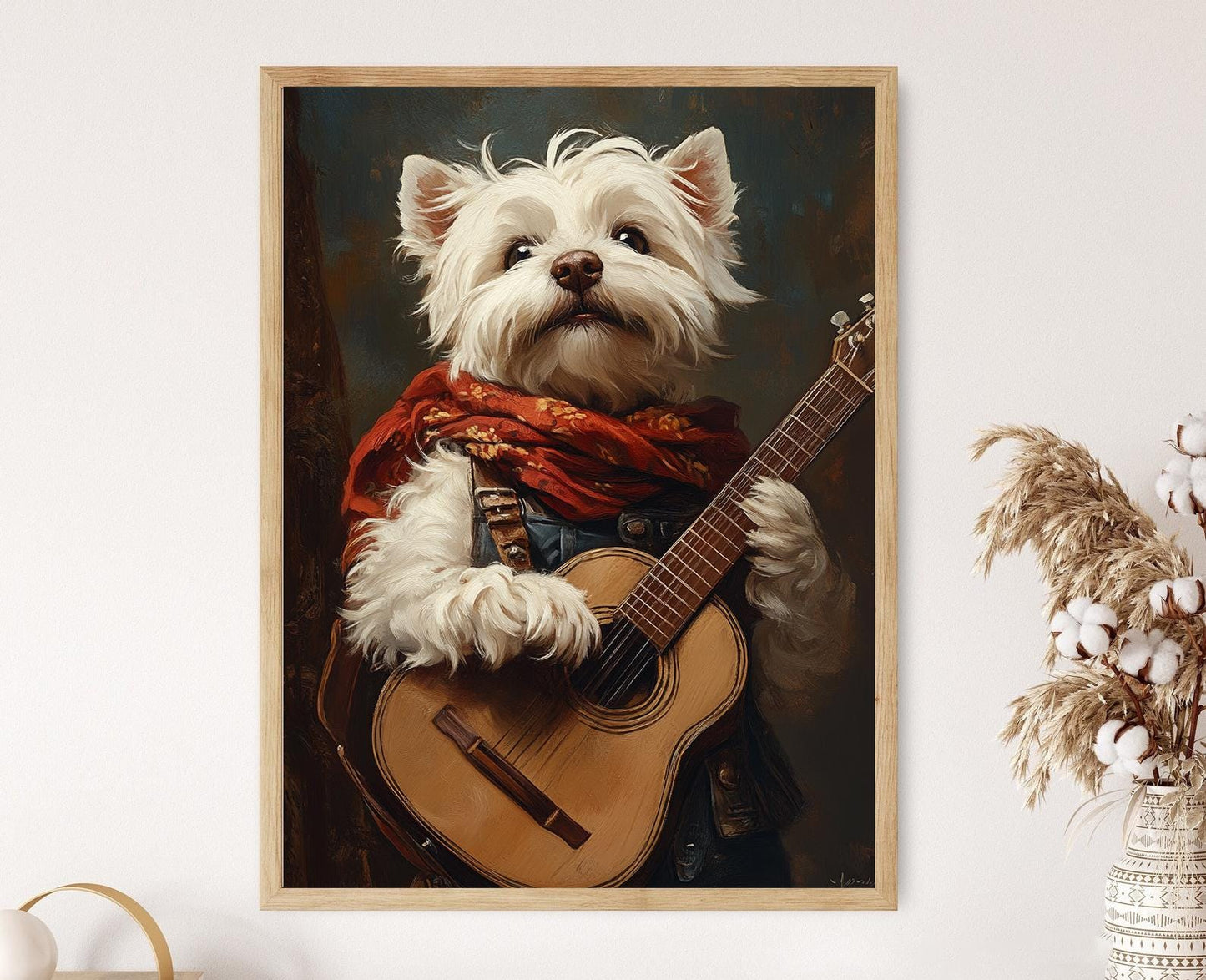 Affiche Chien Maltais Amusante – Poster Décor Playful pour Amoureux des Chiens