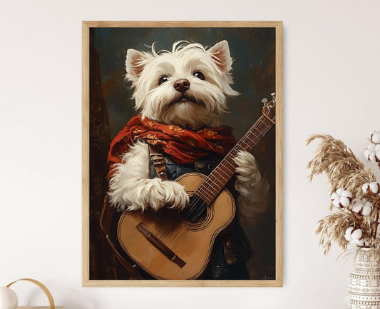 Affiche Chien Maltais Amusante – Poster Décor Playful pour Amoureux des Chiens