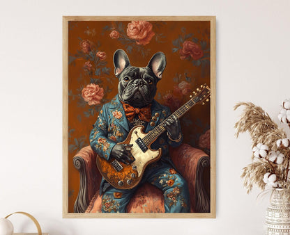 Affiche de Bulldog Français – Poster Humoristique de Mur d'Art Animalier