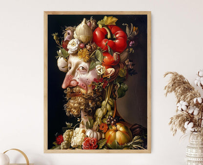 Affiche Art Inspirée par Arcimboldo – Portrait Original de Fruits & Légumes