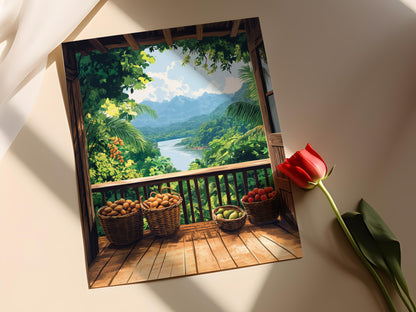 Affiche Panier de Balcon Manaus – Poster Art Amazonie et Guaraná