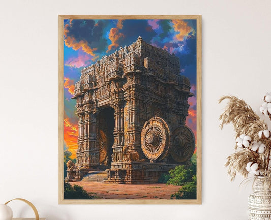 Affiche Temple Solaire de Konark – Poster Architecture de Char à Héritage Indien