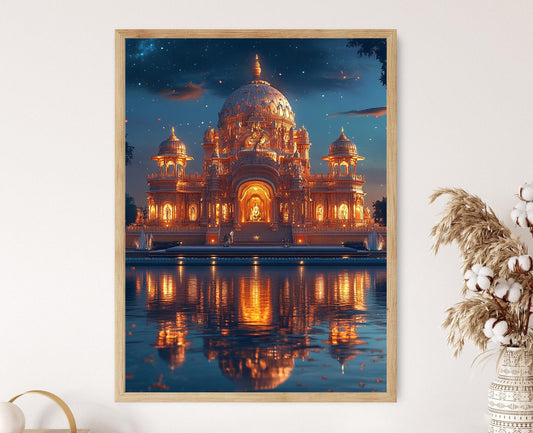 Affiche Akshardham – Poster Art du Temple Indien, Décor Murale Heritage