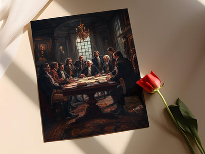 Affiche Déclaration d'Indépendance – Art des Pères Fondateurs, Décor Patriotique