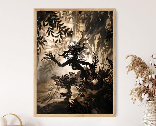 Affiche Wayang Kulit – Impression d'art de marionnettes ombres indonésiennes