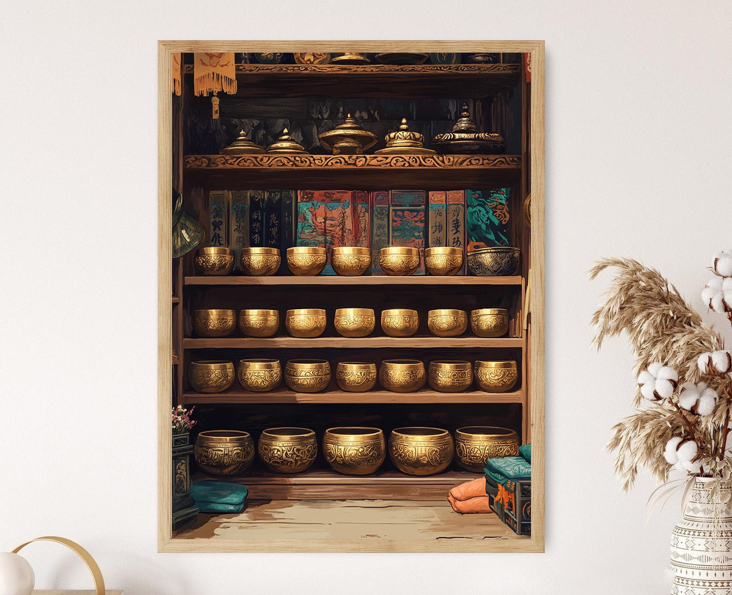 Affiche Bols Chantants Tibétains – Illustration Art de Méditation