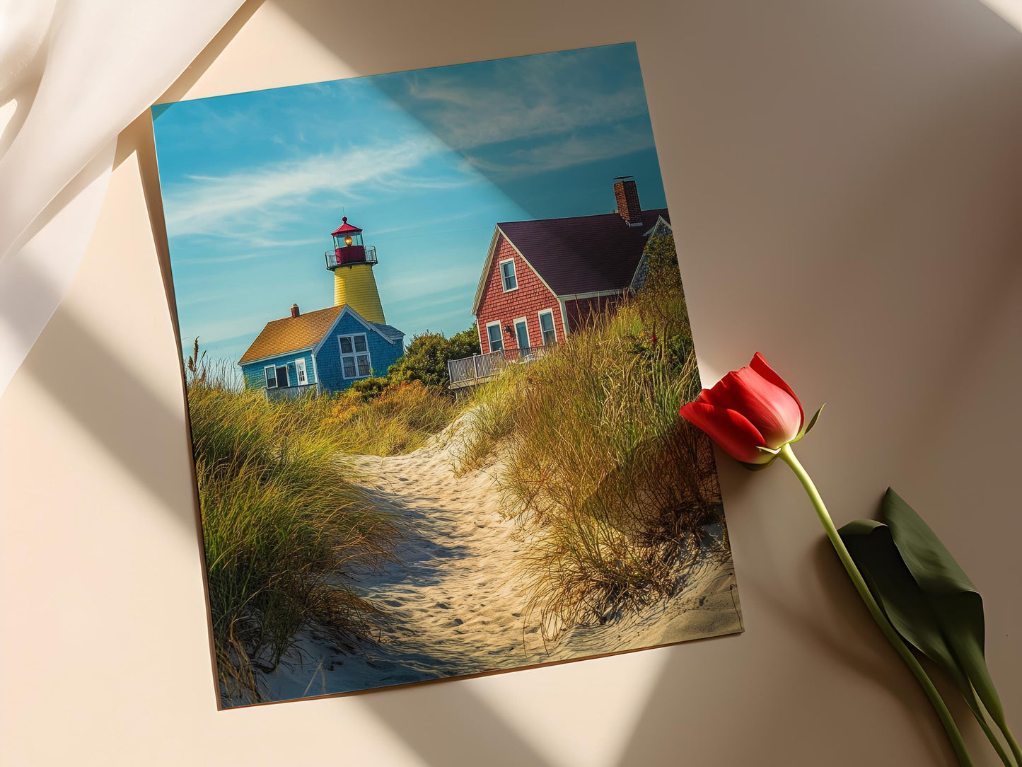 Affiche Cape Cod – Poster Maisons de Plage & Phare Côtier