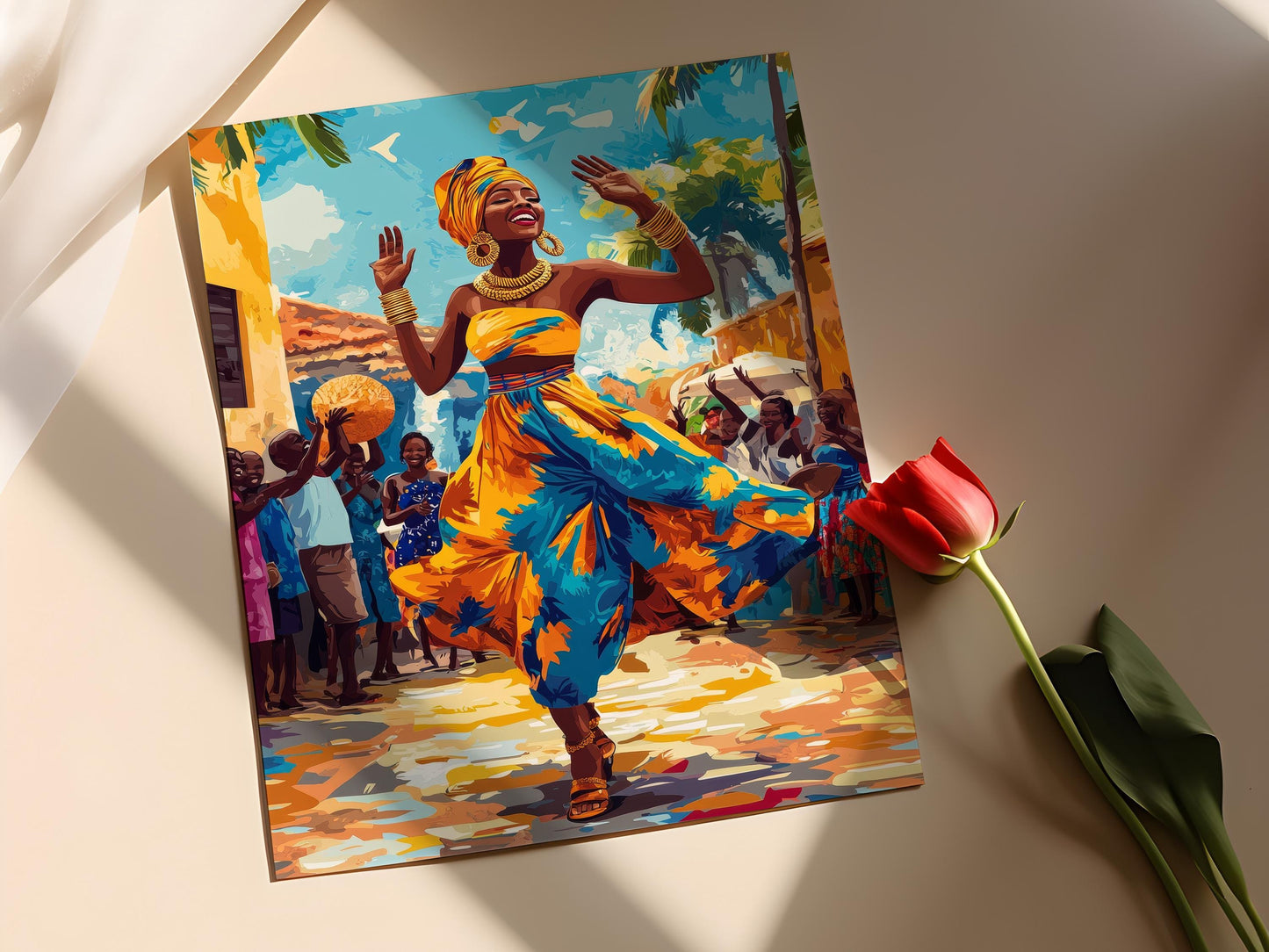 Affiche Danse Sabar Sénégalaise – Art de Festival Africain Vibrant