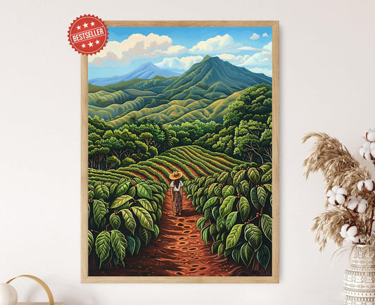 Affiche Café El Salvador – Impression Art Populaire, Héritage Salvadorien