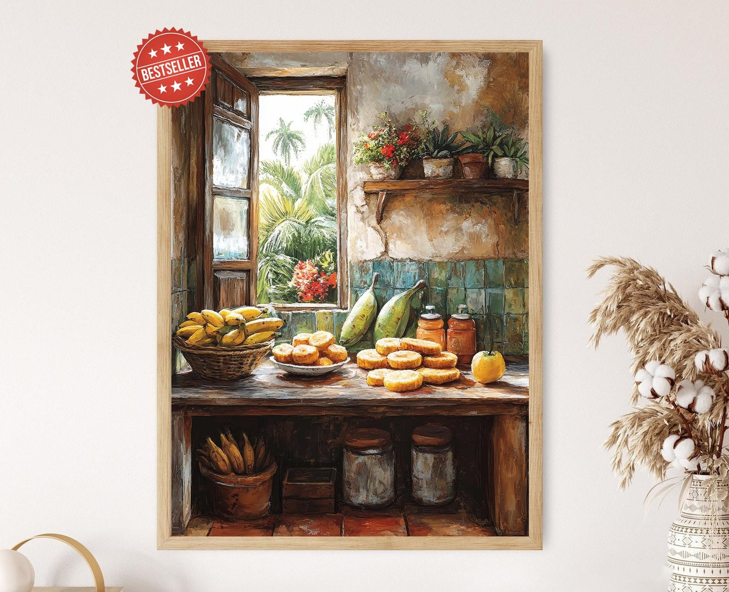Affiche Cuisine Porto-Ricaine – Tostonera & Tostones Décor Tropical