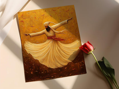 Affiche Derviche Tourneur en Extase – Art Spirituel Islamique