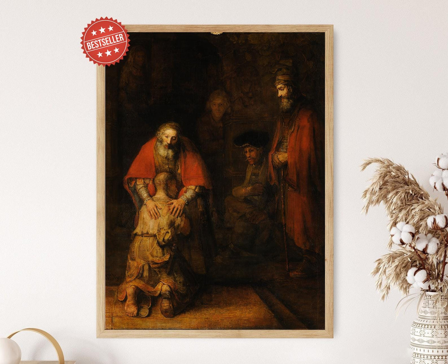 Affiche Rembrandt : Le Retour du Fils Prodigue - Art Sacré Élégant