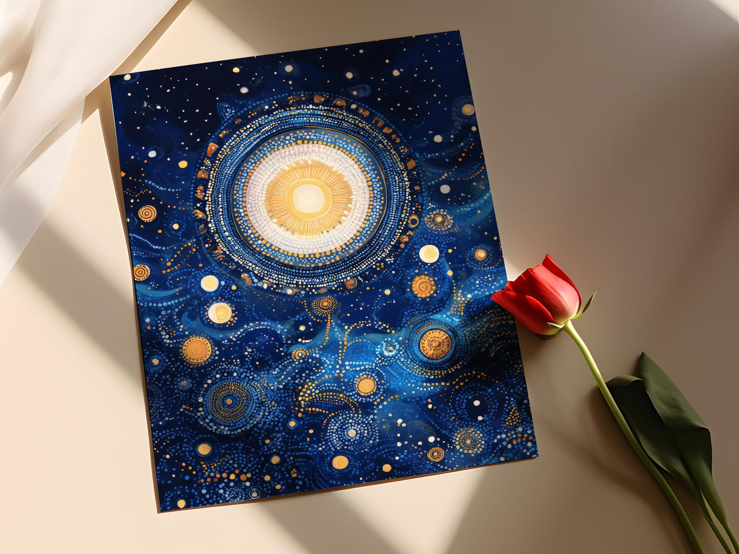 Affiche Rêverie des Étoiles Warlpiri – Poster Art Aborigène du Ciel Nocturne