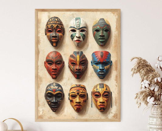 Affiche Masque Africain Traditionnel – Illustration d'Art Tribal