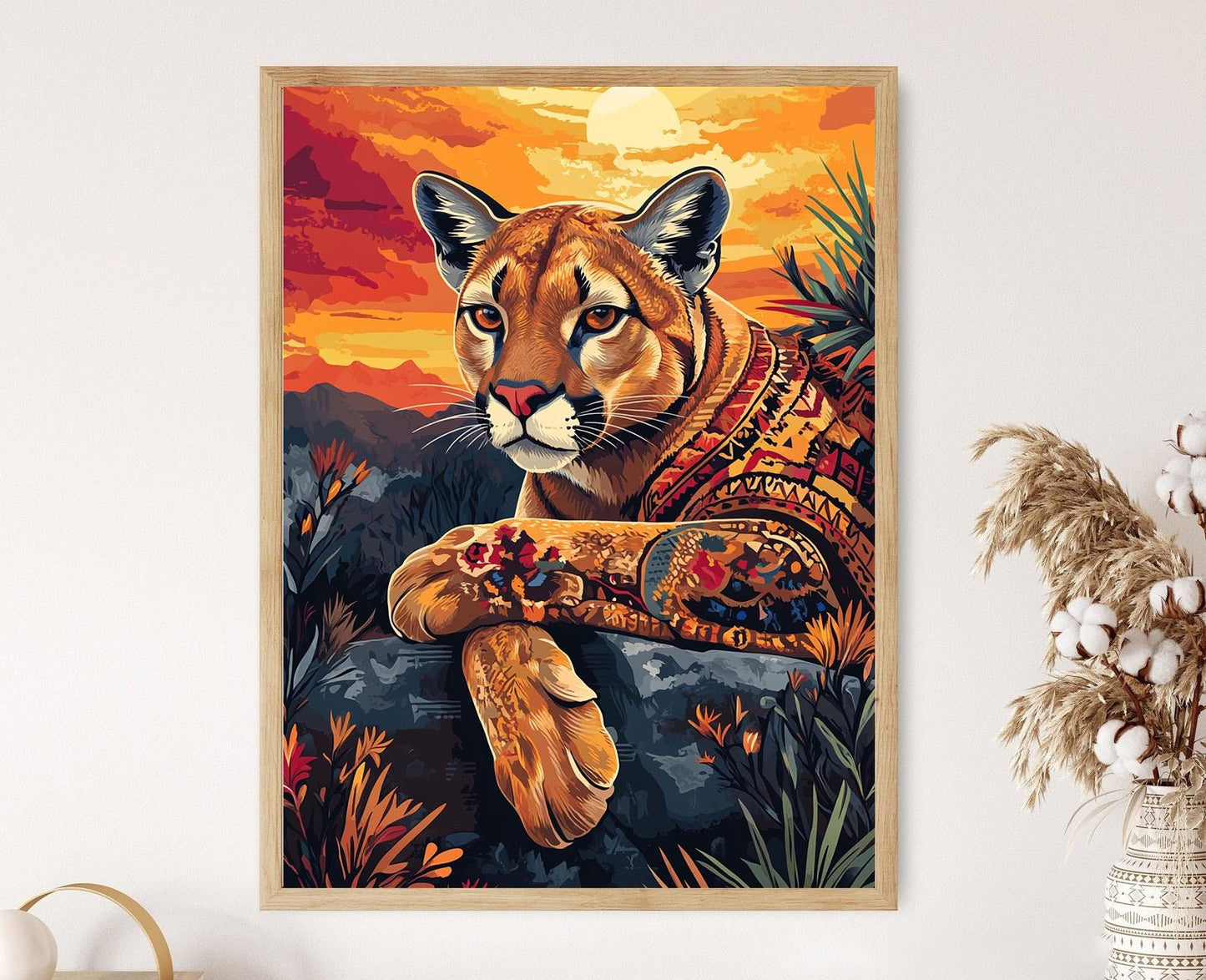 Affiche Puma Argentin – Poster Illustration Gaucho & Art des Pampas