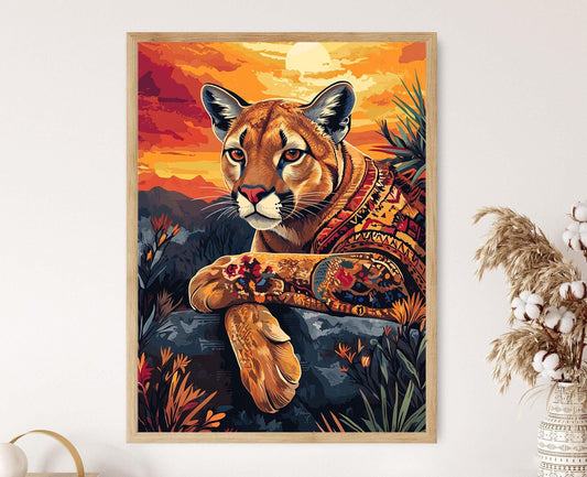Affiche Puma Argentin – Poster Illustration Gaucho & Art des Pampas