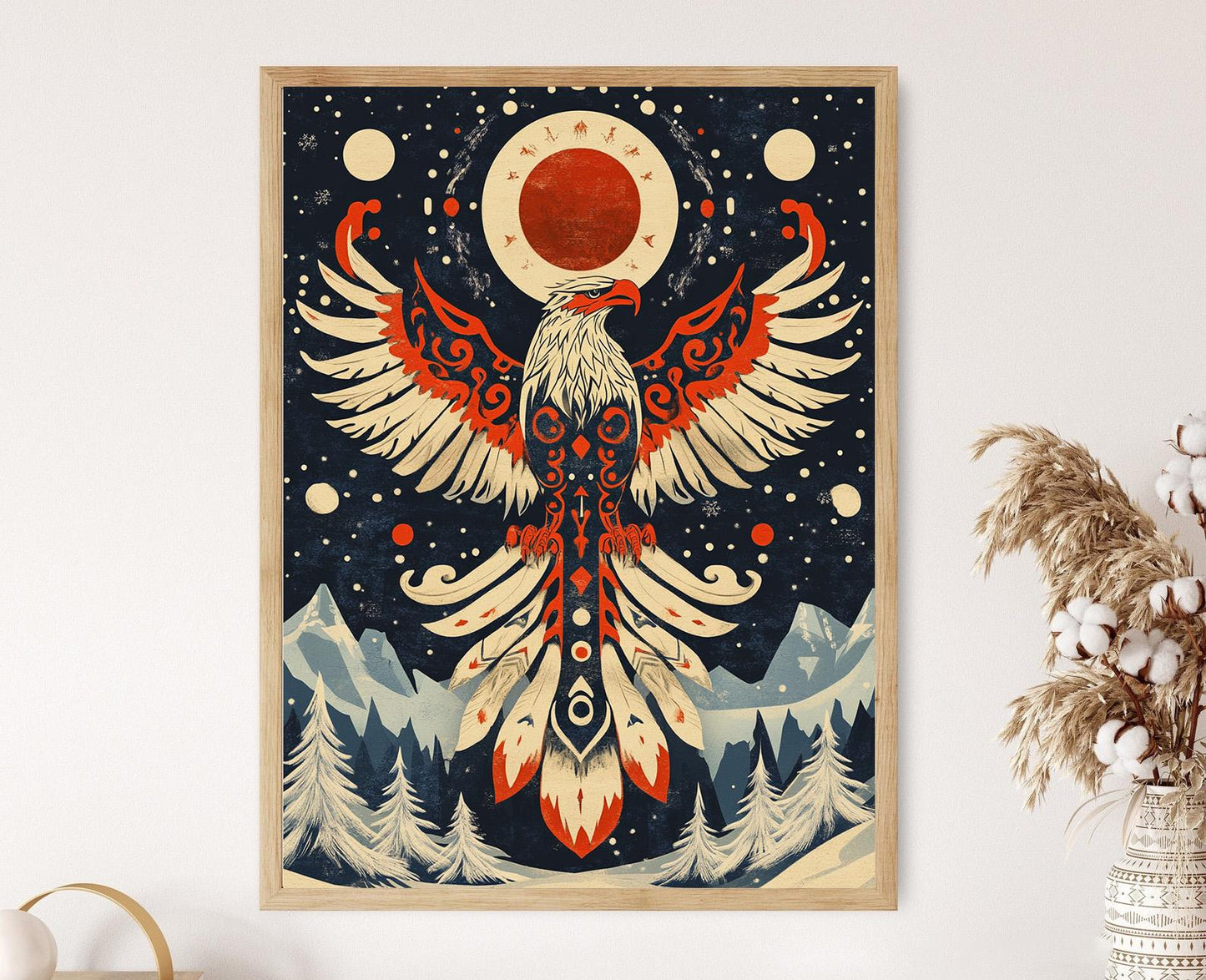 Affiche Yakut – Poster Art Traditionnel avec Aigle et Cheval