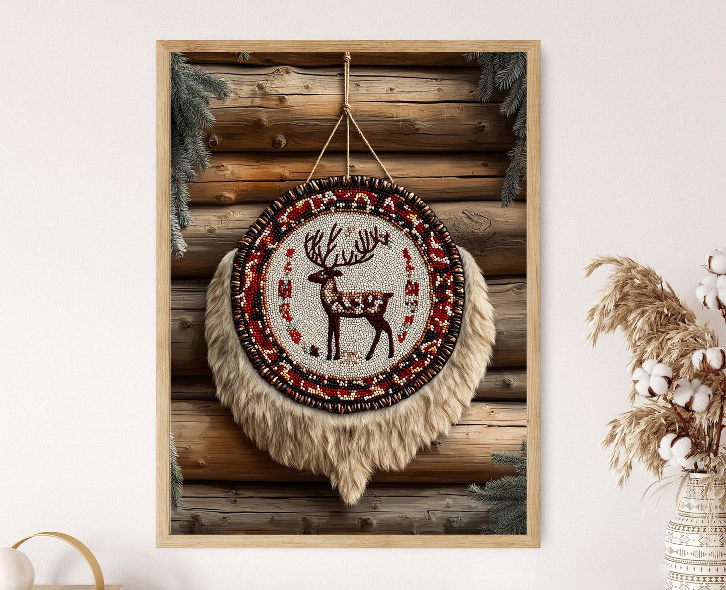 Affiche Art Élégante – Poster Décor Traditionnel avec Renne Yakut